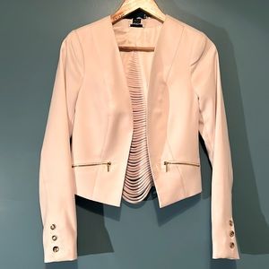 White Kendra Fringe Back Blazer